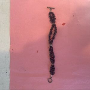 Silver and Purple Amethyst Stone Bracelet